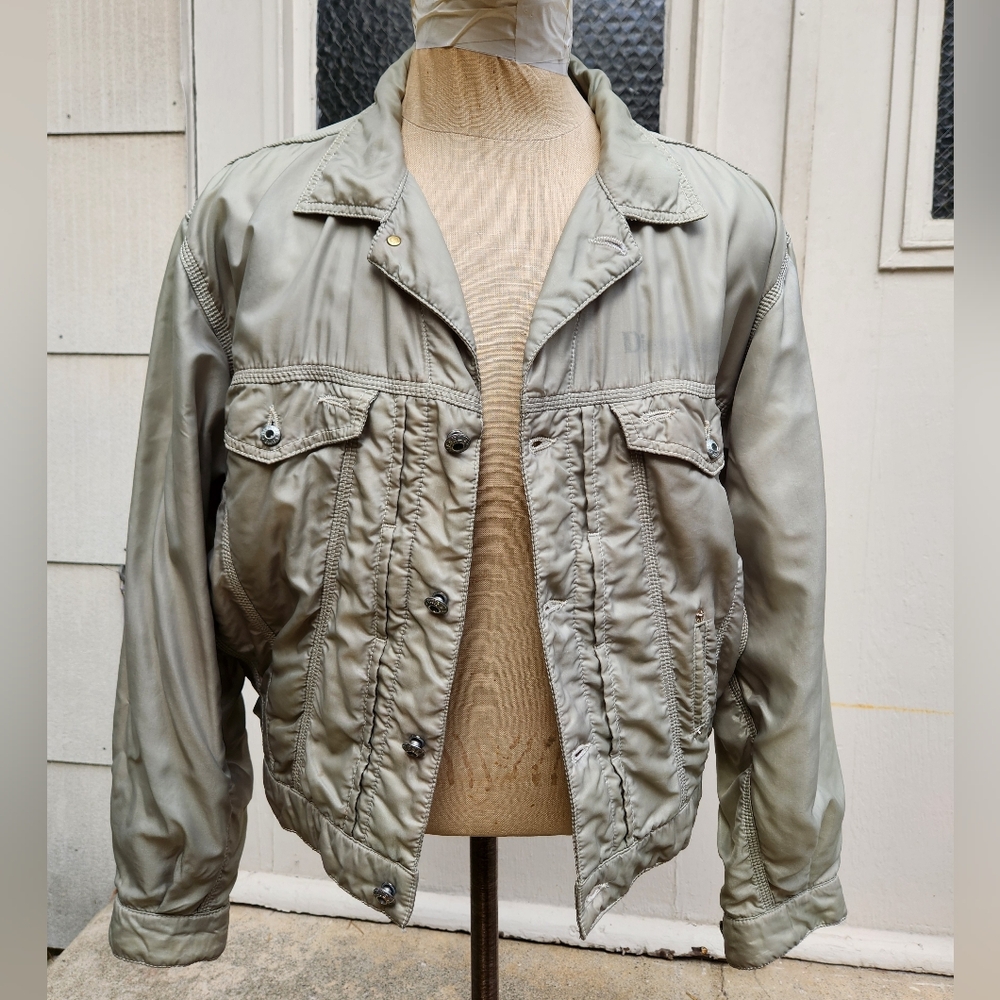 Cool Diesel Nylon Trucker Jacket - Lt Sage Green, EUC